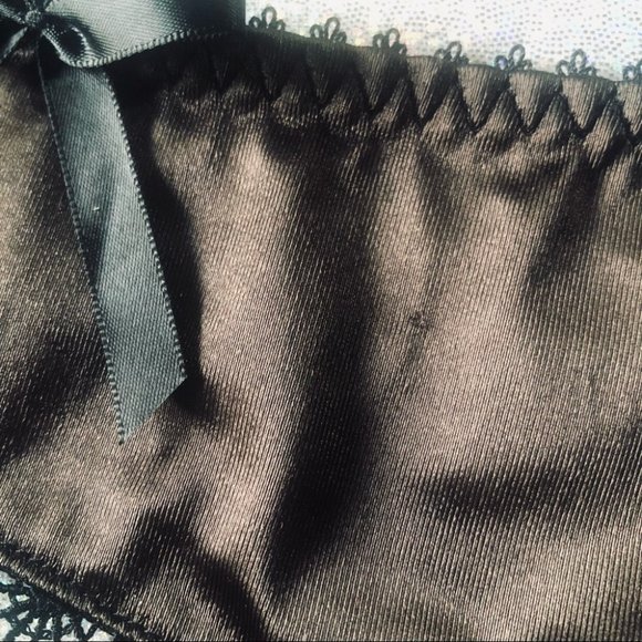 Fauve Chocolate Brown & Black Lacey Garter Belt w/ Bows Size Medium - NWT ! - Picture 13 of 13